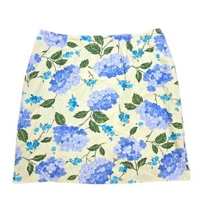 Vtg Talbots Floral Pencil Skirt 14P Hydrangea Cotton Lined Cottagecore Garden